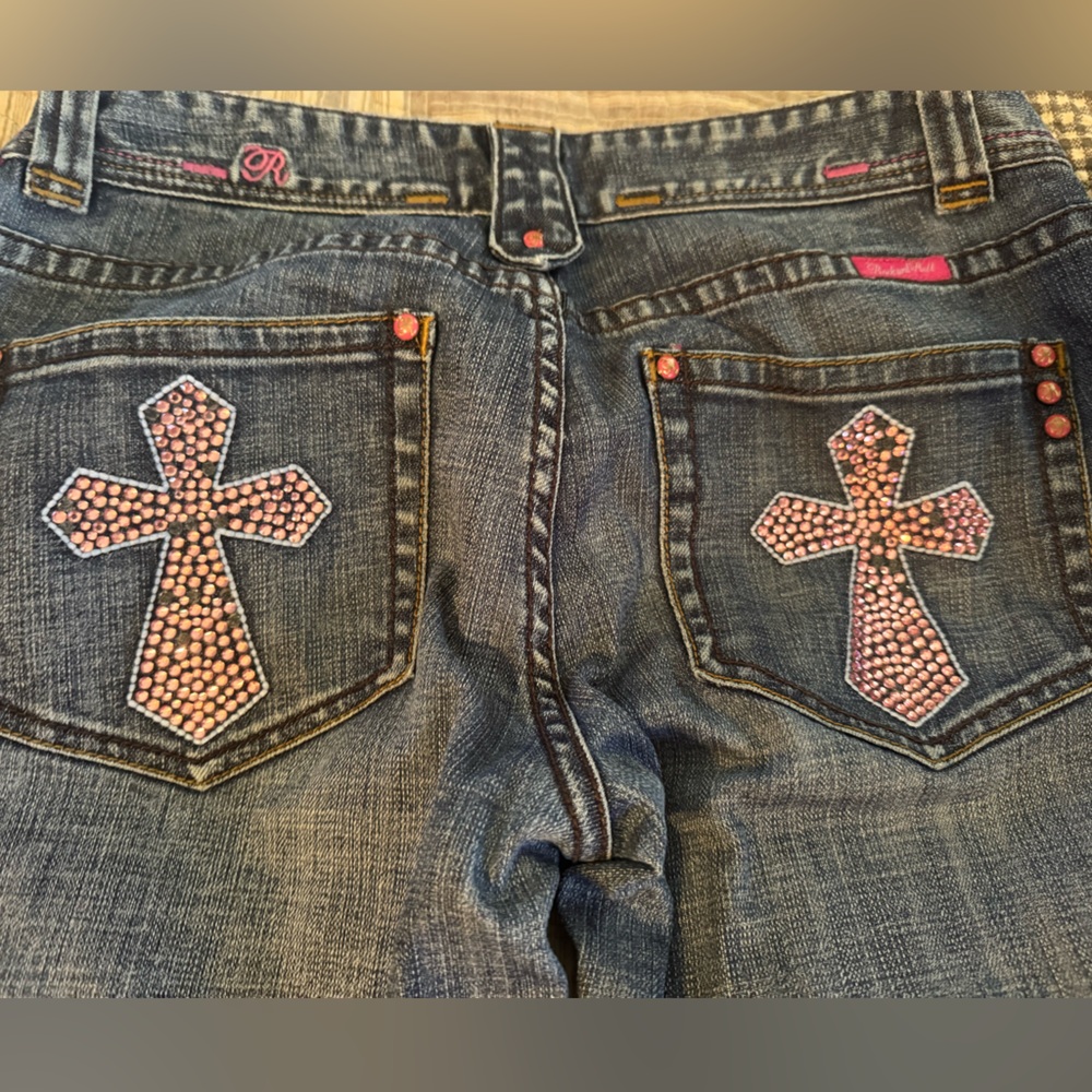 SOLD
Rock & Roll Cowgirl Dark Blue Flare Jeans - Picture 1 of 9